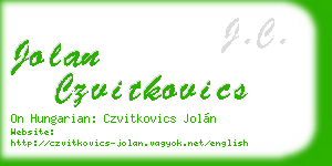 jolan czvitkovics business card