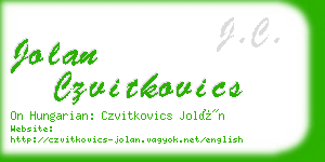 jolan czvitkovics business card